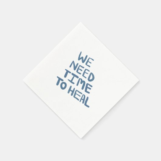 Serviette En Papier Semi-dark blue hand lettered healing message (Coin)