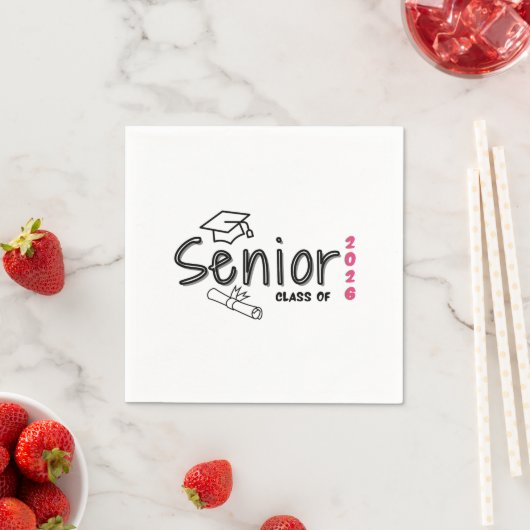 Serviette En Papier Senior Class of 2026 Paper Napkin (En situation)
