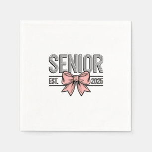 Serviette En Papier Senior Est 2025 Bow Coquette Graduation