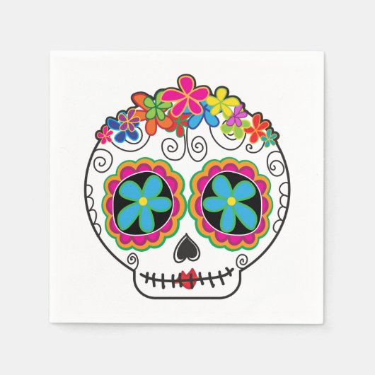 Serviette En Papier Señorita Calavera (Devant)