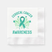 Serviette En Papier Sensibilisation au cancer du col de l'utérus Ruban (Devant)