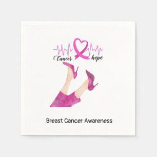 Serviette En Papier Sensibilisation au cancer du sein Paix Amour Cure 