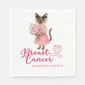 Serviette En Papier Sensibilisation au cancer du sein Thème fleuriste (Devant)