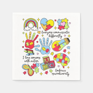 Serviette En Papier Sensibilisation sur l'autisme Embrasser la diversi