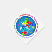 Serviette En Papier Sensibilisation sur l'autisme mondiale (Coin)