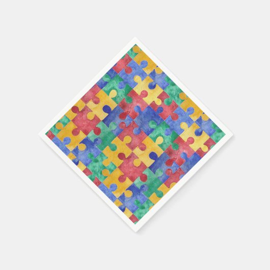 Serviette En Papier Sensibilisation sur l'autisme puzzle papier servie (Coin)
