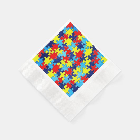 Serviette En Papier Sensibilisation sur l'autisme-Puzzle par Shirley T (Coin)
