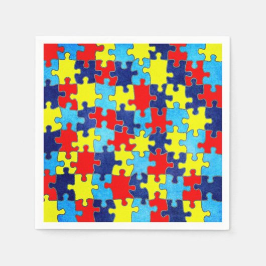 Serviette En Papier Sensibilisation sur l'autisme-Puzzle par Shirley T (Devant)