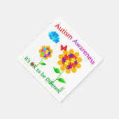 Serviette En Papier Sensibilisation sur l'autisme tournesol (Coin)