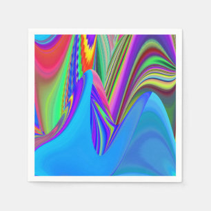 Serviette En Papier Sentiment d'été, Abstrait Arc-en-ciel 3D
