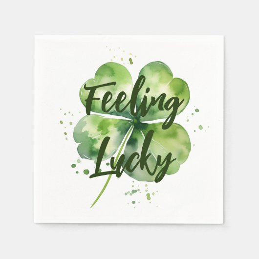 Serviette En Papier Sentir chanceux | Feuille de fermeture | St. Patri (Devant)