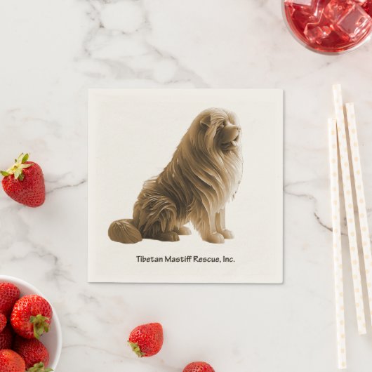 Serviette En Papier Sepia Assis Mastiff Tibétain Secourir ktroupeau (En situation)