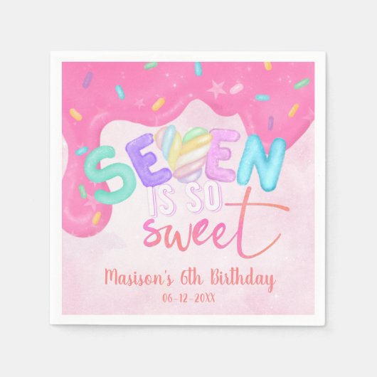 Serviette En Papier Sept est si doux Pink Frosting Marshmallow (Devant)