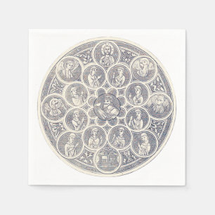 Serviette En Papier Sept vertus et Jésus-Christ