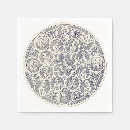 Serviette En Papier Sept vertus et Jésus-Christ (Devant)