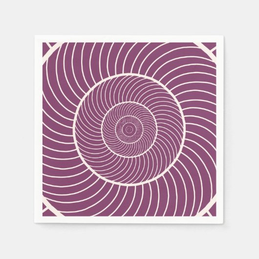 Serviette En Papier Séquence de fibonacci d'escargot à crème violette (Devant)