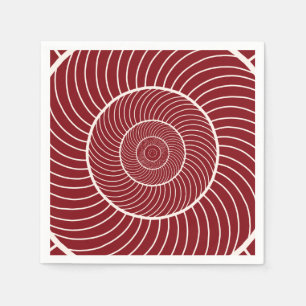 Serviette En Papier Séquence de fibonacci d'escargot de la crème rouge