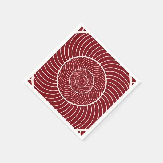 Serviette En Papier Séquence de fibonacci d'escargot de la crème rouge (Coin)