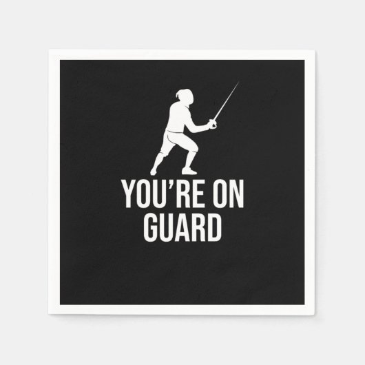 Serviette En Papier Séquence Sablier Foil Sword Fencer (Devant)