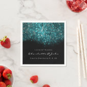 Serviette En Papier Séquence turquoise de Confetti Bleu Noir Blanc (En situation)