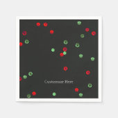 Serviette En Papier Séquences de Noël Rouge et Vert (Devant)