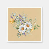 Serviette En Papier Sequin Lavande Jaune Clair Daisies (Devant)