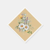 Serviette En Papier Sequin Lavande Jaune Clair Daisies (Coin)