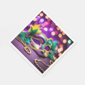 Serviette En Papier Séquin Mardi Gras Masque Avec Perles (Coin)