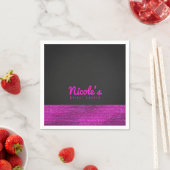 Serviette En Papier Séquins de glam moderne rose et gris Élégant chic (En situation)