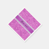 Serviette En Papier Séquins et diamants chics violets (Coin)