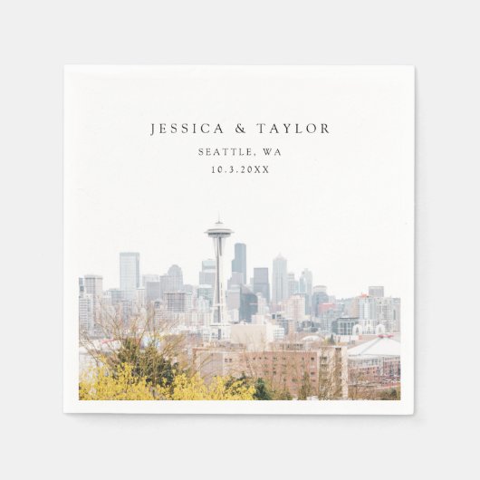 Serviette En Papier Serattle Mariage Personnalisé Cocktail serviettes (Devant)