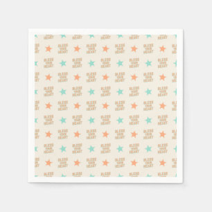 Serviette En Papier Sercq du Sud : Bénissez votre coeur (turquoise et