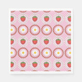 Serviette En Papier Sérénade de fraises (Devant)