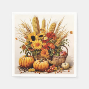 Serviette En Papier Serenade de tournesol : Feuillage et fleurs