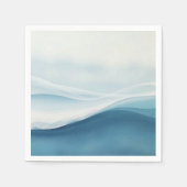 Serviette En Papier Serene Blue Abstract Wedding (Devant)