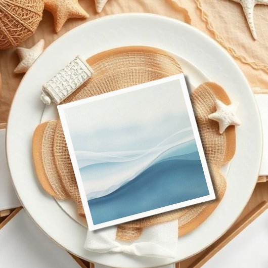 Serviette En Papier Serene Blue Beach Wedding