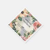 Serviette En Papier Serene Garden Wreath : Pastel Floral Elegance (Coin)