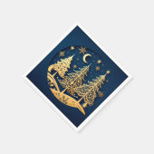 Serviette En Papier Serene Papercut Pines – Moonlit Forest (Coin)