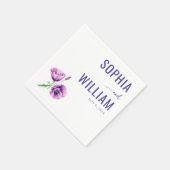 Serviette En Papier Serene Purple Floral (Coin)