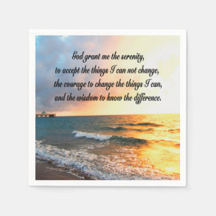 SERVIETTE EN PAPIER SERENE SERENITY PRAYER SUNRISE PHOTO