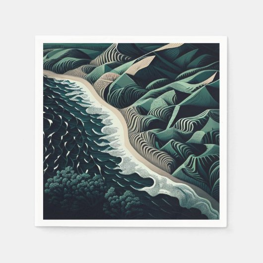 Serviette En Papier Serene Shores (Devant)