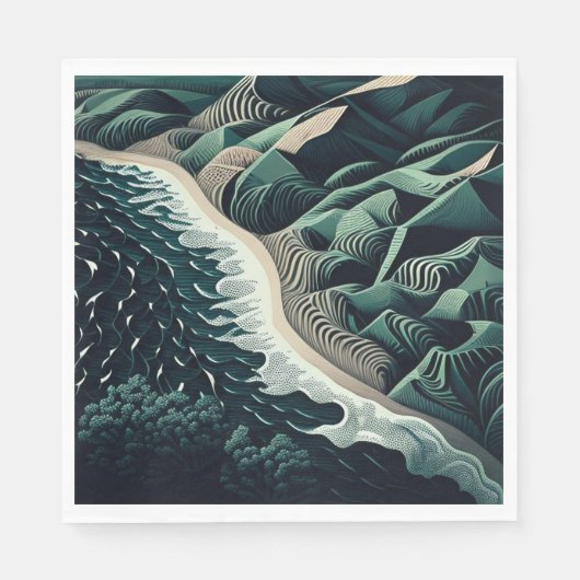 Serviette En Papier Serene Shores (Devant)