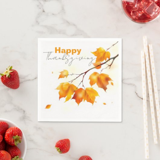 Serviette En Papier Serene Vivant Automne Maple Feuilles Thanksgiving (En situation)