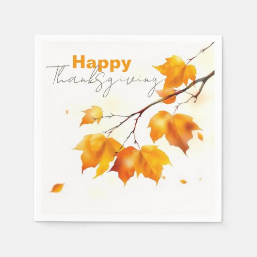 Serviette En Papier Serene Vivant Automne Maple Feuilles Thanksgiving (Devant)