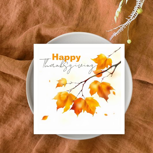 Serviette En Papier Serene Vivant Automne Maple Feuilles Thanksgiving