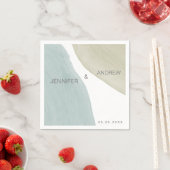 Serviette En Papier Sérénité moderne | Papier monogramme Napkin (En situation)