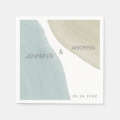 Serviette En Papier Sérénité moderne | Papier monogramme Napkin (Devant)