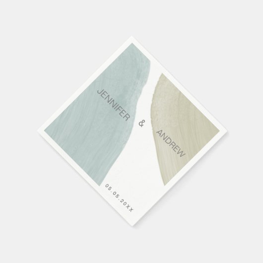 Serviette En Papier Sérénité moderne | Papier monogramme Napkin (Coin)