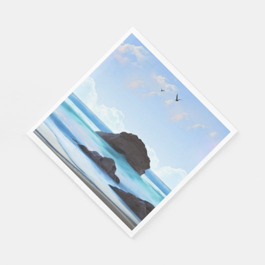 Serviette En Papier Sérénité, nuages, beauté tranquille (Coin)