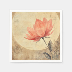Serviette En Papier Sérénité rose Fleur et Lune